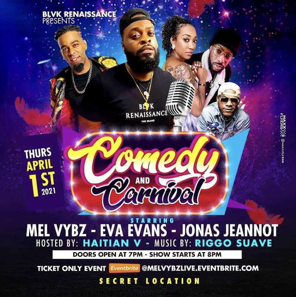 Comedy & Carnival flyer or graphic.