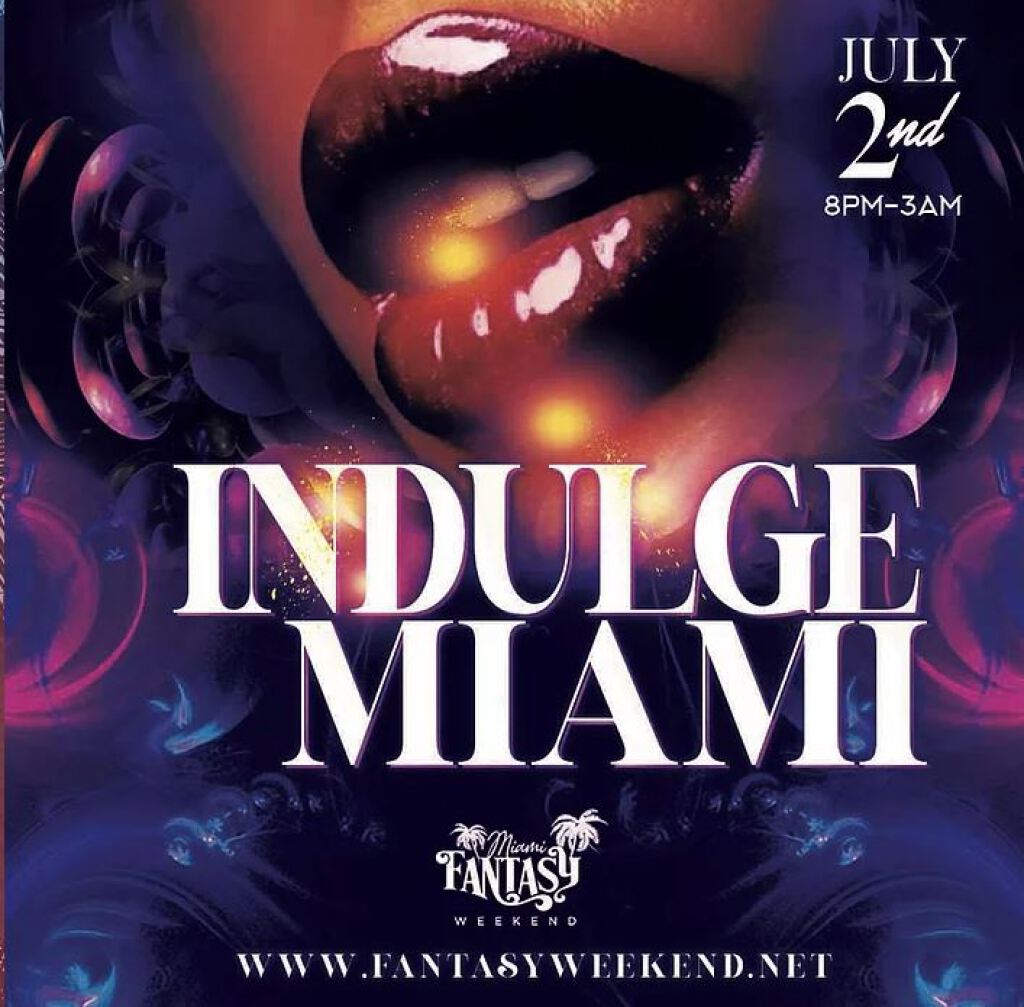 Indulge Miami flyer or graphic.