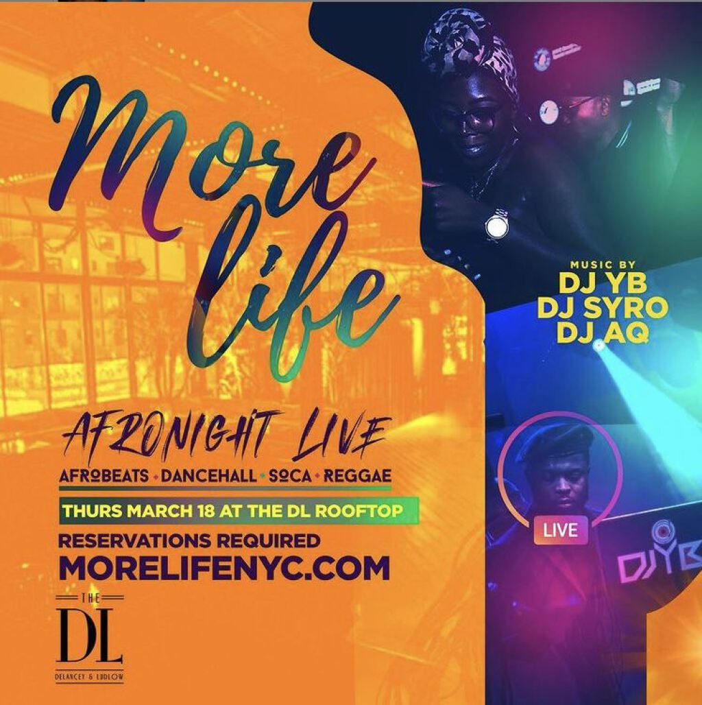 More Life Afro Night Live flyer or graphic.