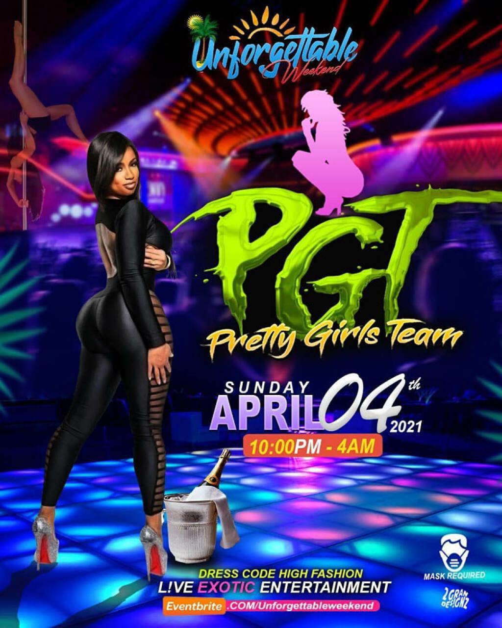 Unforgettable Weekend - Pretty Girl Team flyer or graphic.