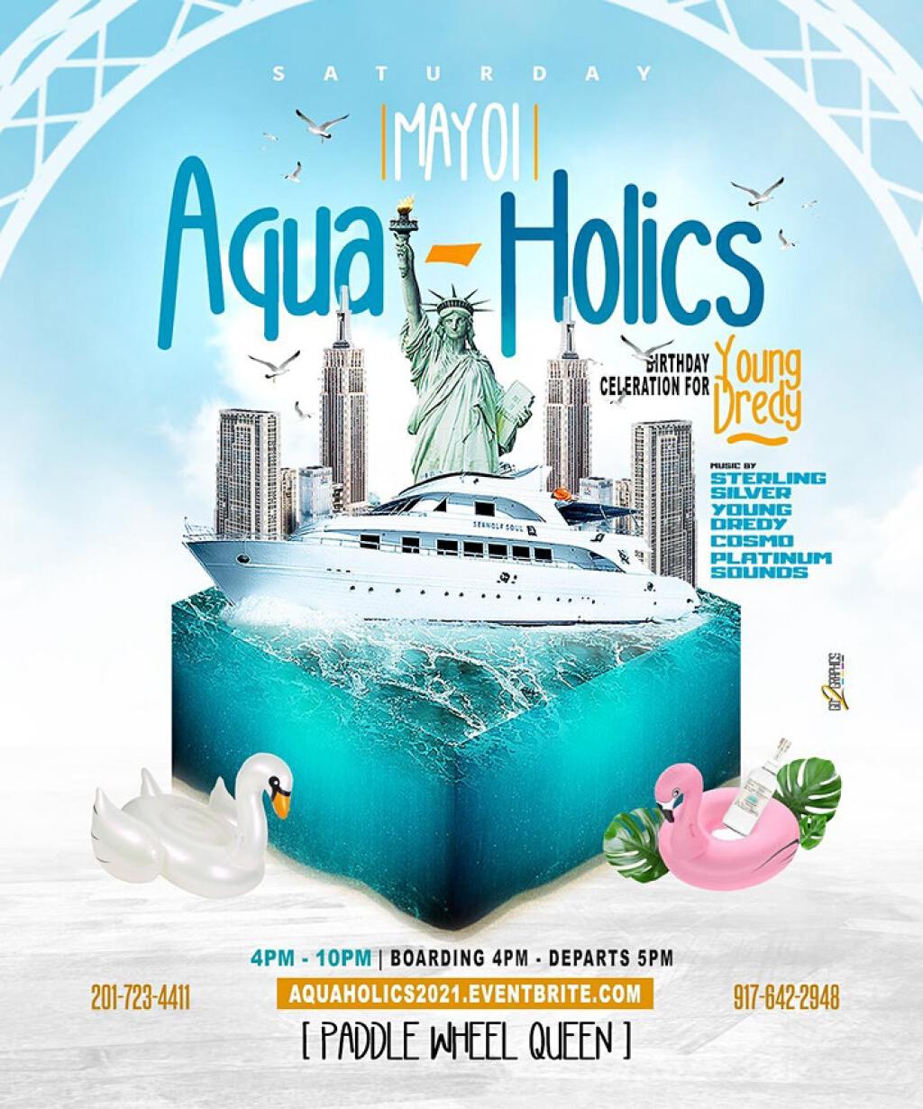 Aqua-Holics Boatride flyer or graphic.