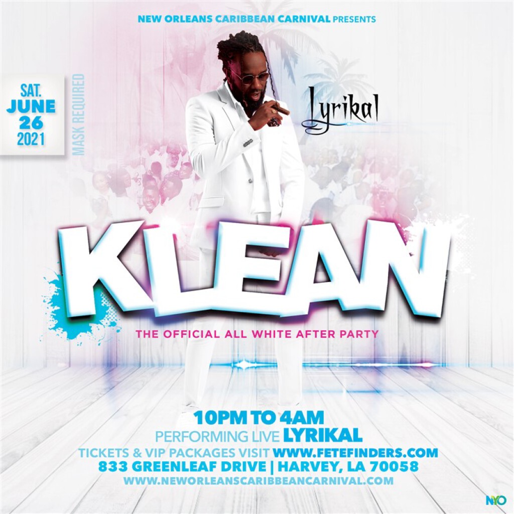 Klean - The Official All White After-Party flyer or graphic.