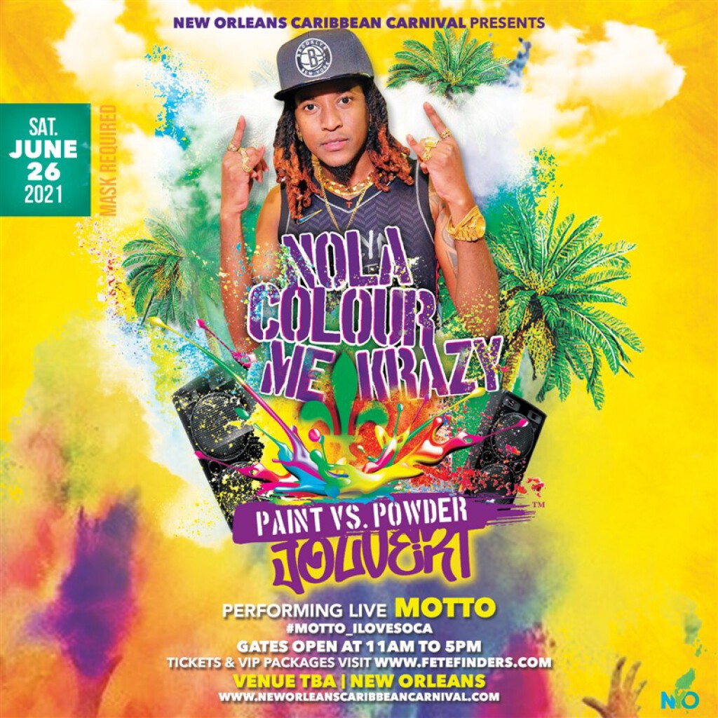 NOLA Colour Me Krazy - Paint VS. Powder Jouvert flyer or graphic.