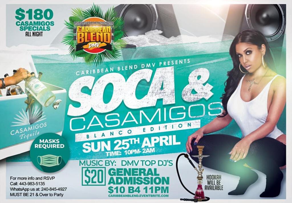 Soca & Casamigos flyer or graphic.