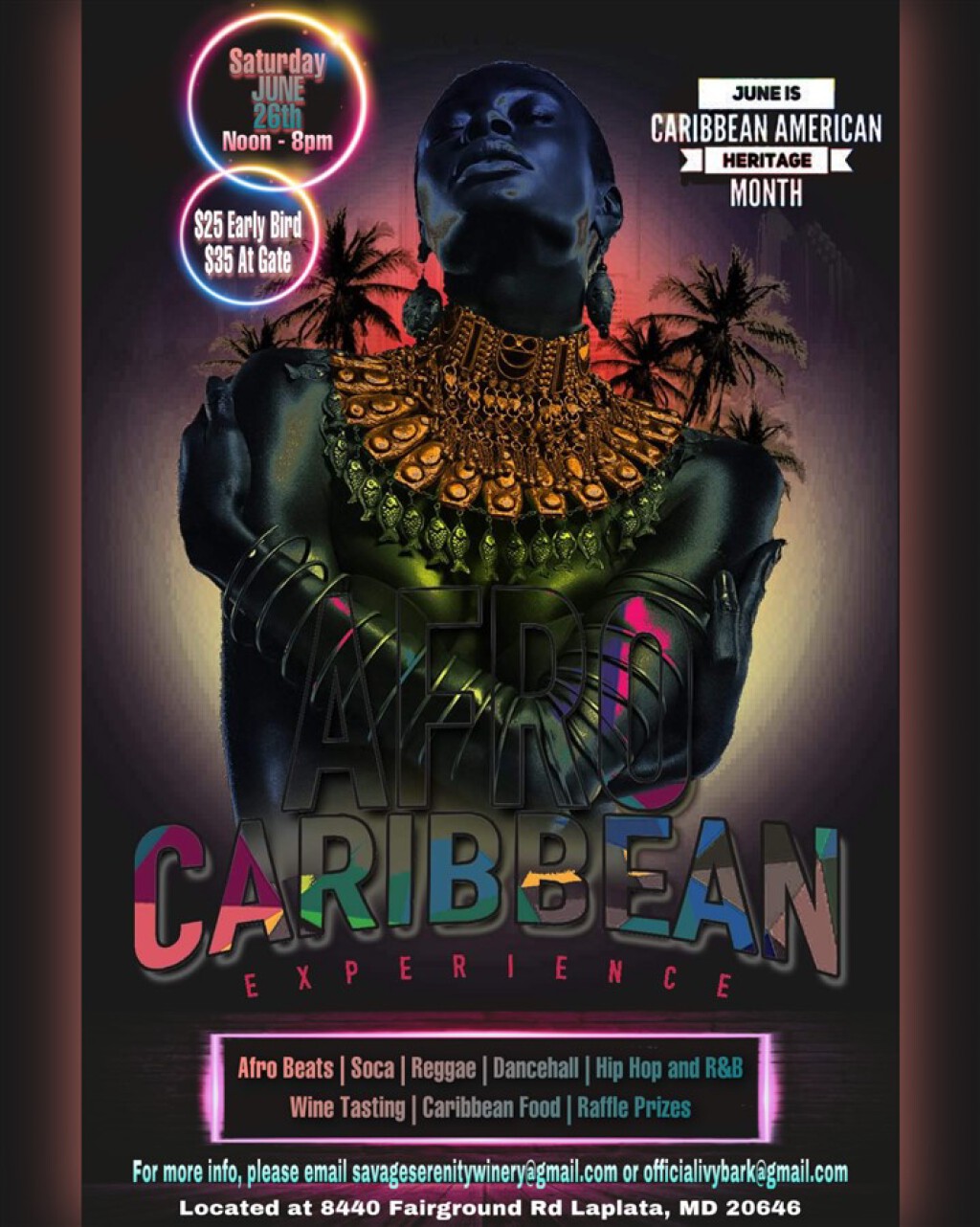 Afro Caribbean Experience flyer or graphic.