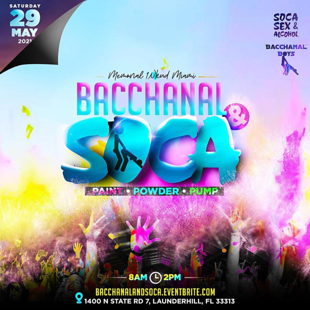 Bacchanal & Soca flyer or graphic.