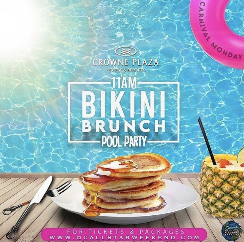 Bikini Brunch Pool Party flyer or graphic.