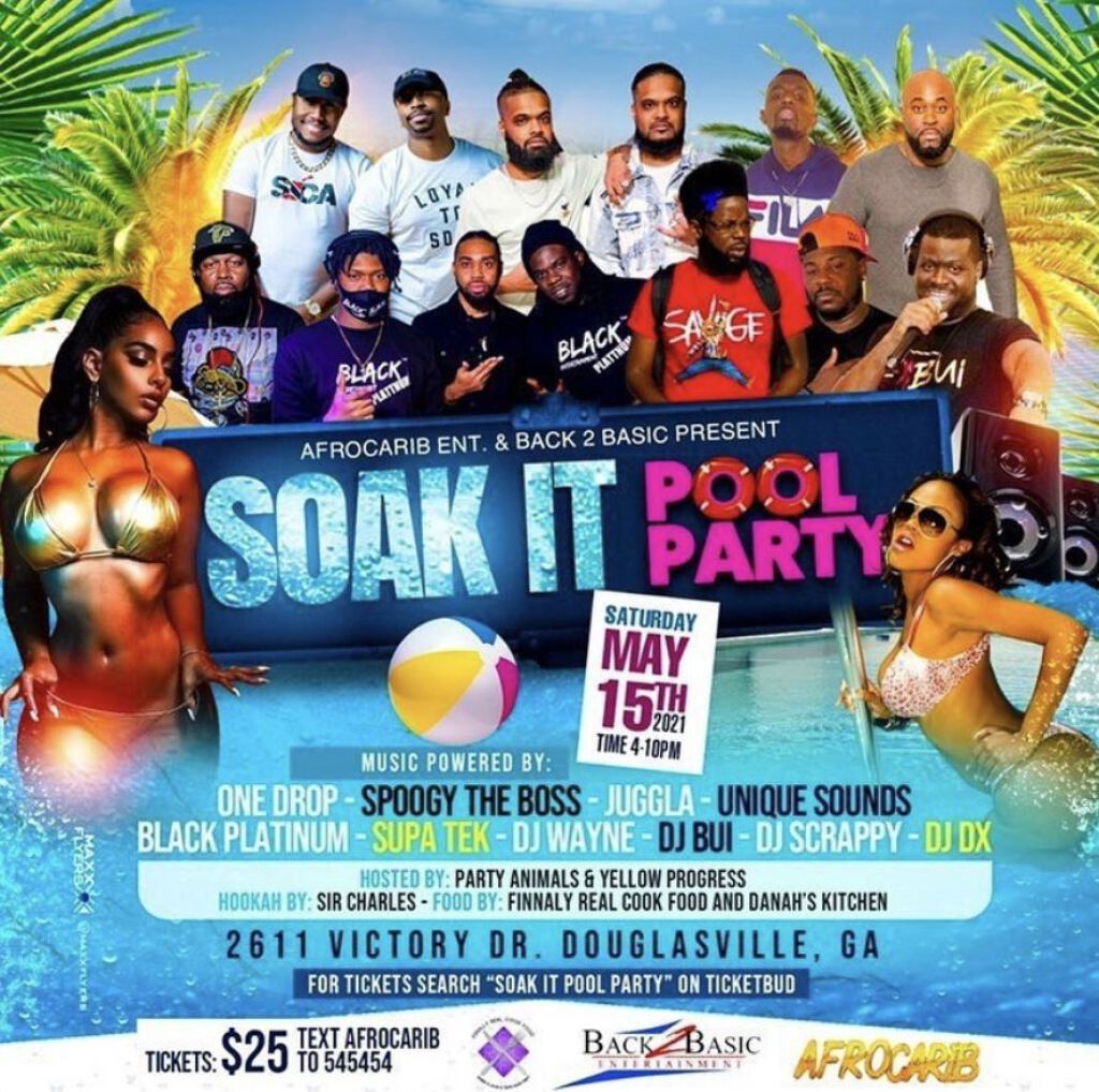 Soak It Pool Party flyer or graphic.