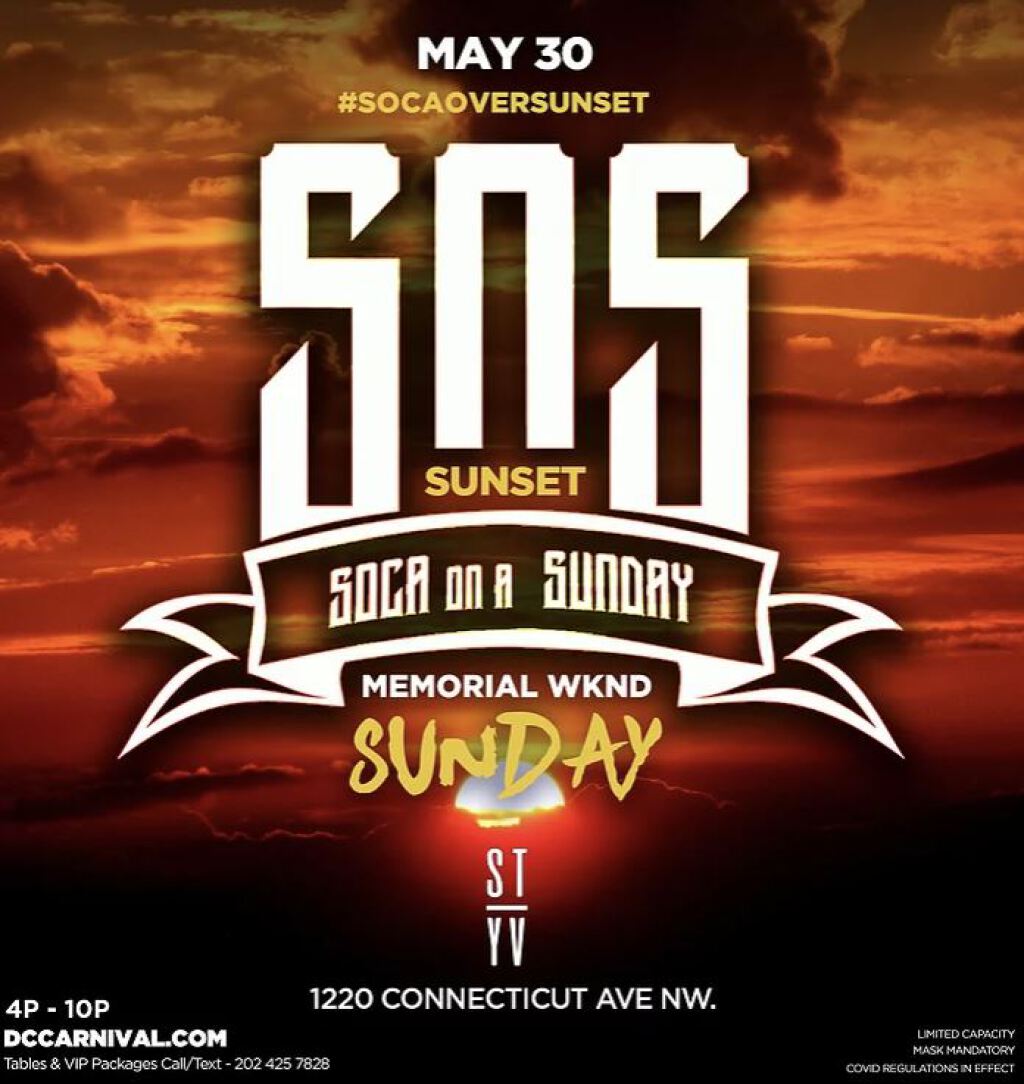 Soca On A Sunday flyer or graphic.