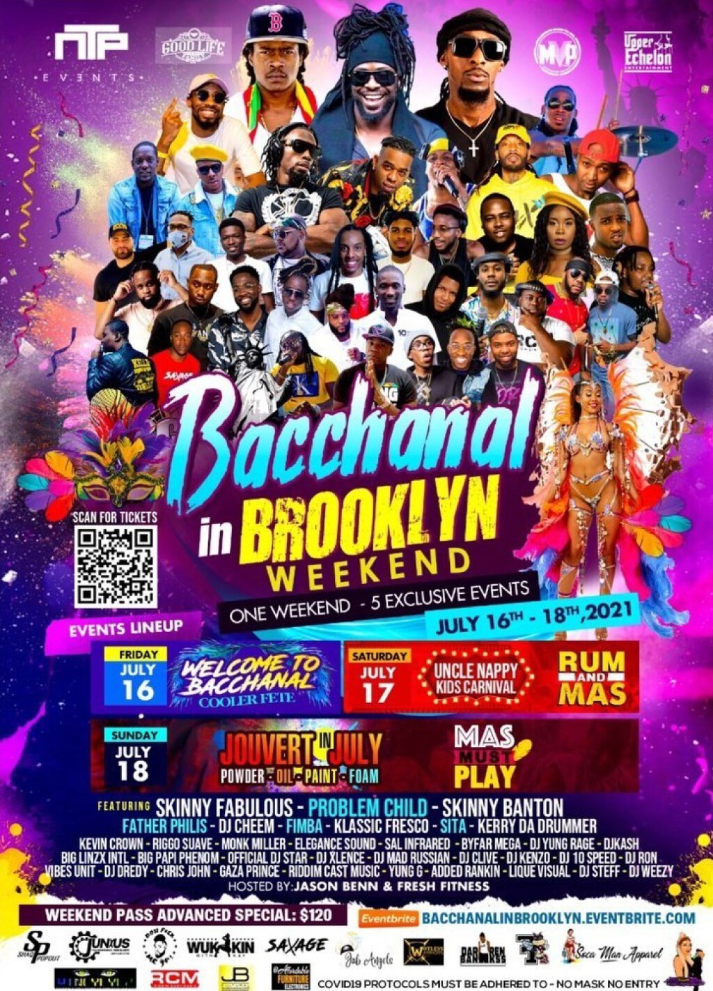 Bacchanal In Brooklyn All Access Bands flyer or graphic.