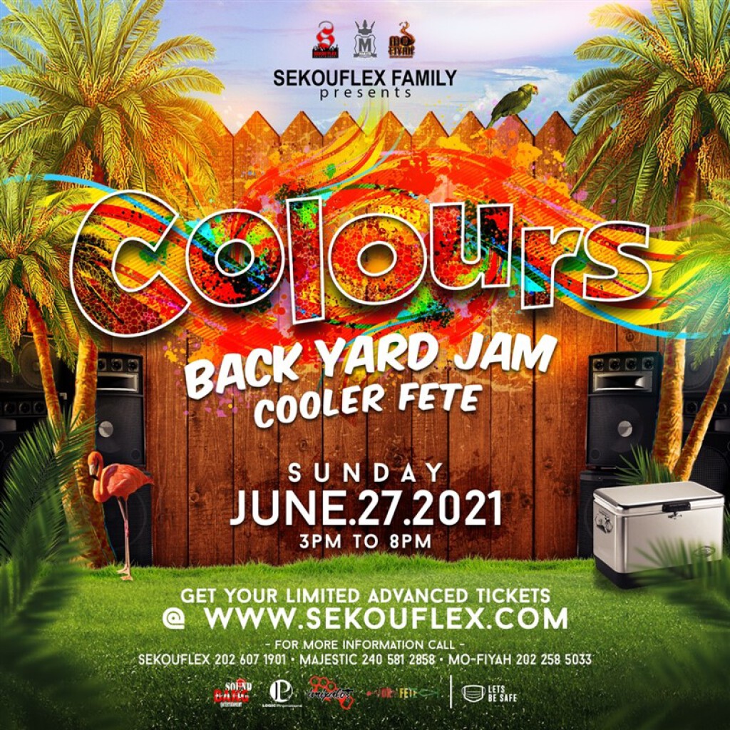 Colours Back Yard Jam Coolor Fete flyer or graphic.