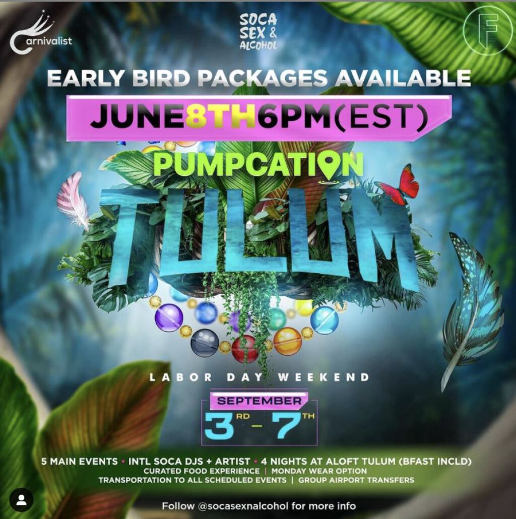 Pumpcation Tulum flyer or graphic.