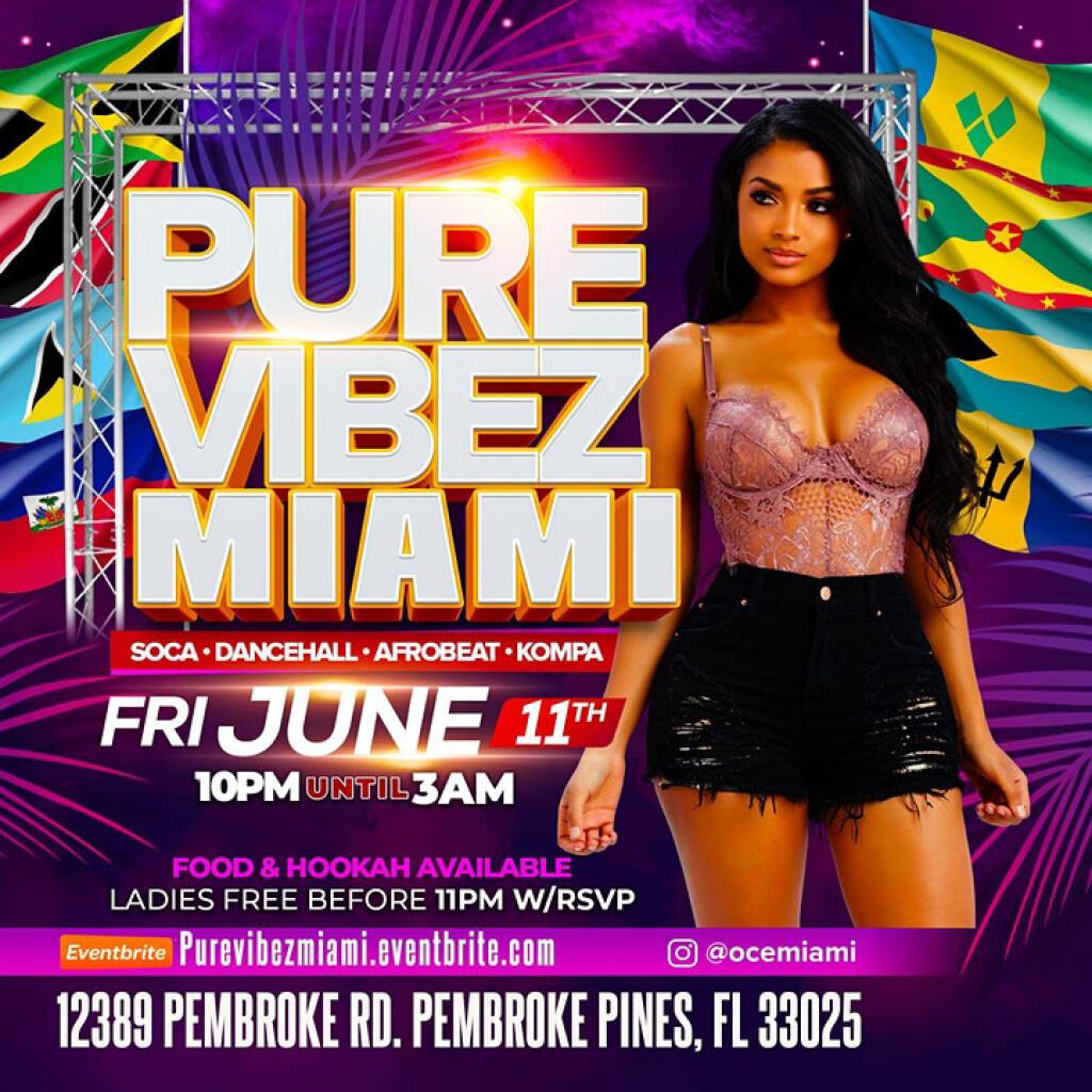 Pure Vibez Miami flyer or graphic.