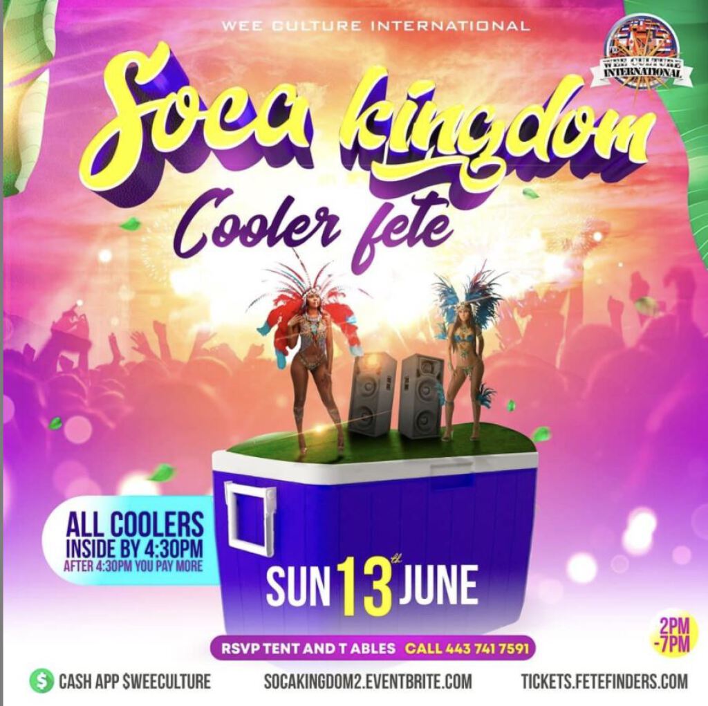 Soca Kingdom Cooler Fete flyer or graphic.