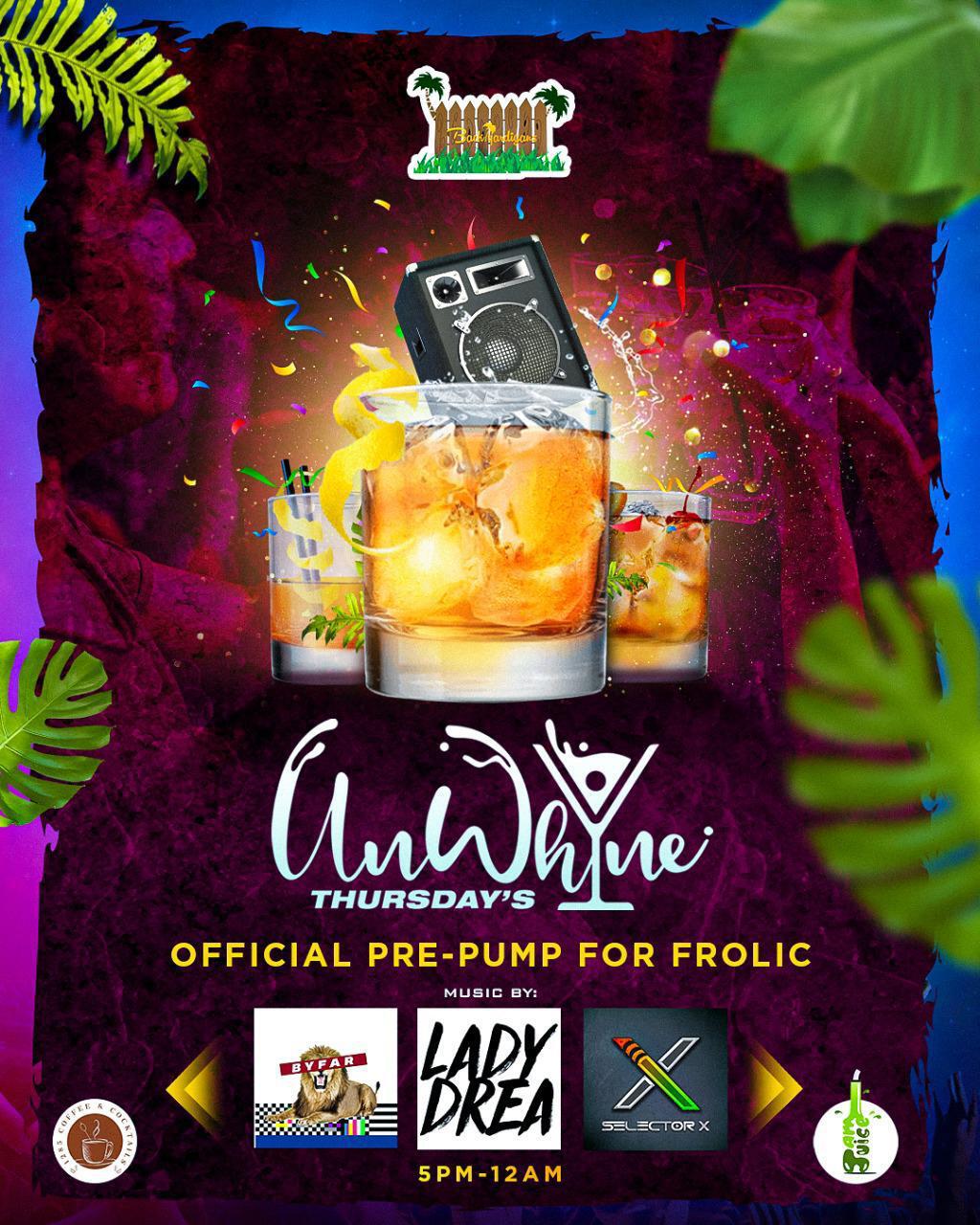Unwhine Thursdays flyer or graphic.