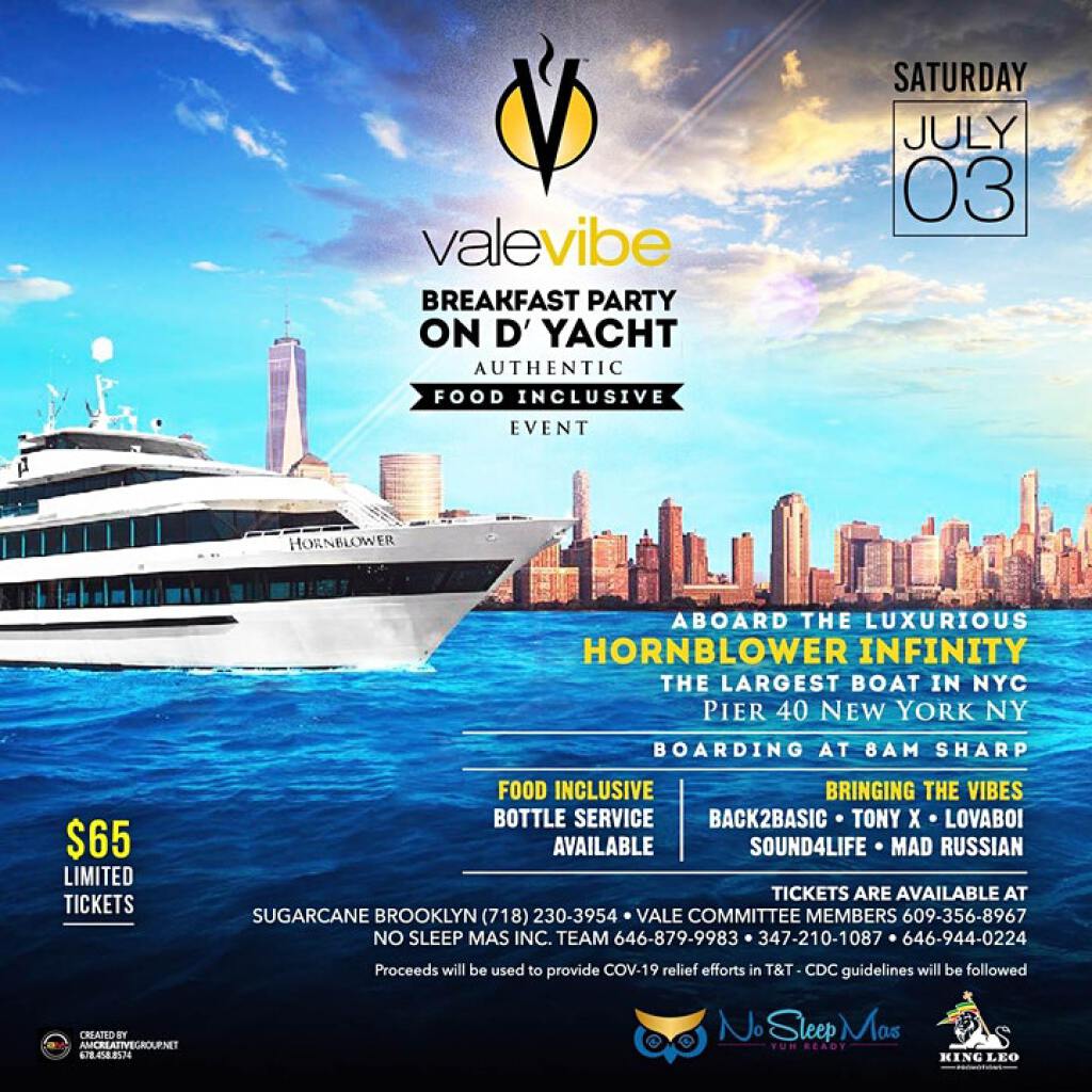 ValeVibe Breakfast Yacht Party flyer or graphic.