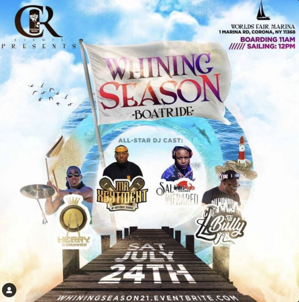 Whining Season flyer or graphic.