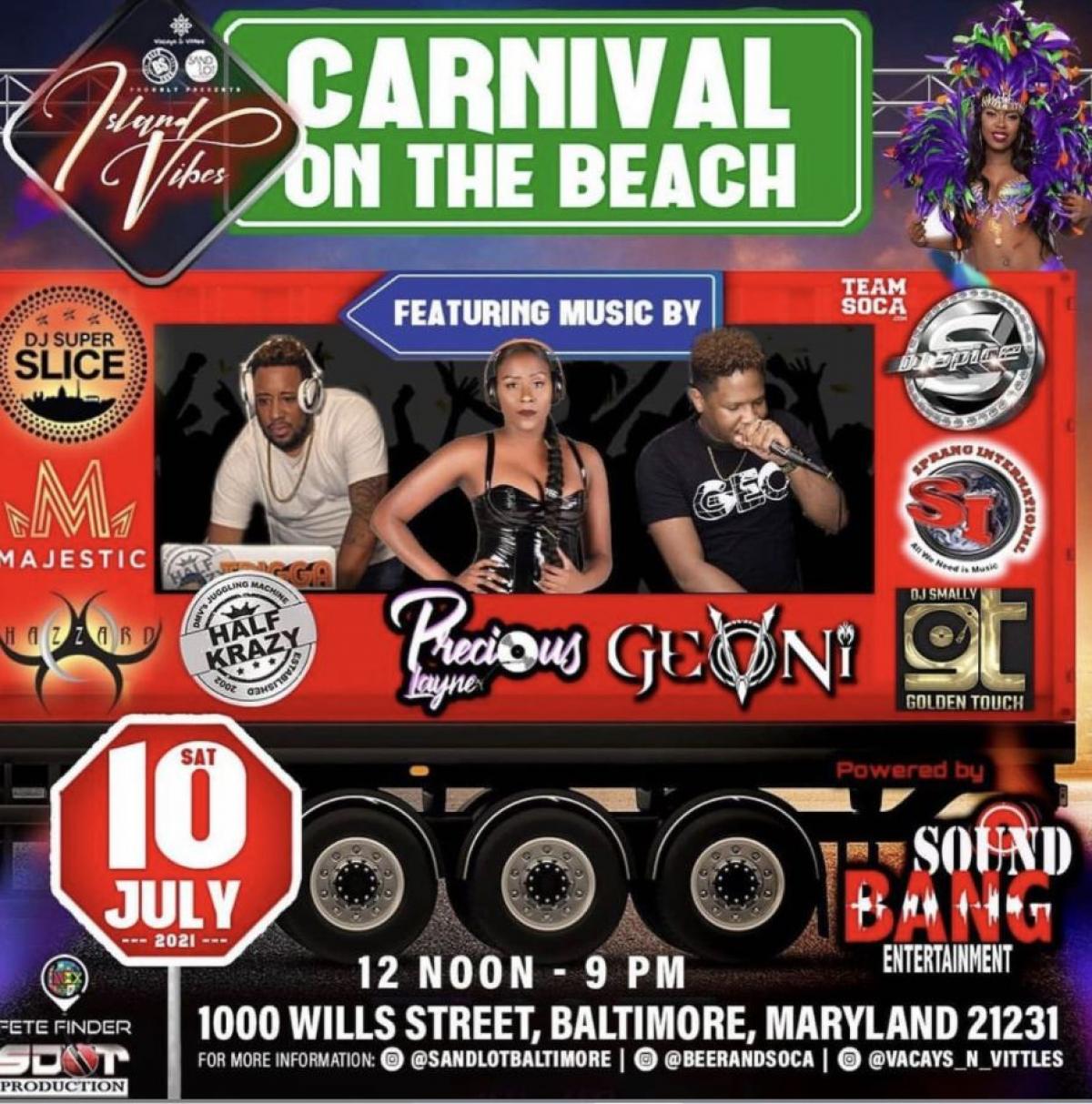 Carnival On The Beach flyer or graphic.