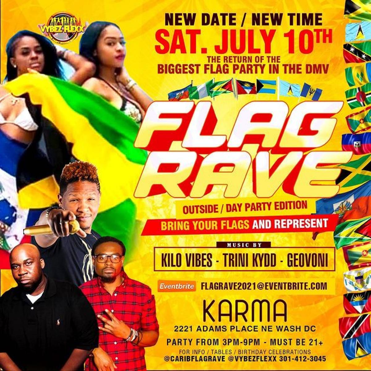 Flag Rave flyer or graphic.