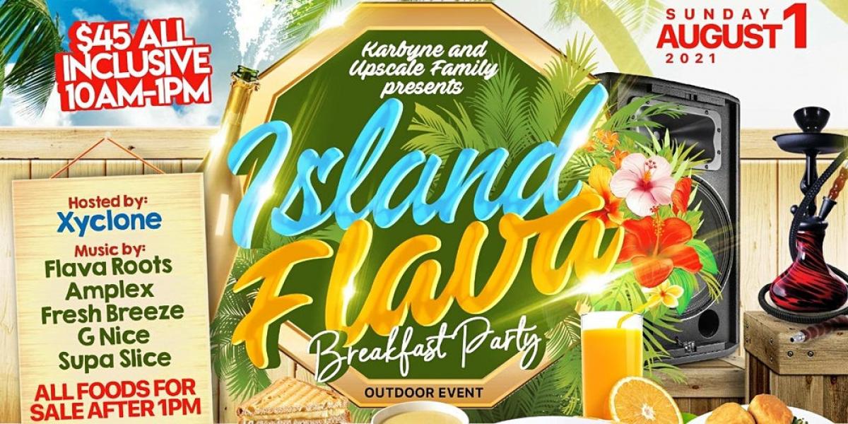 Island Flava Breakfast Party flyer or graphic.