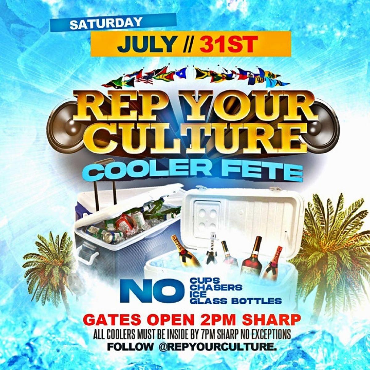 Rep Your Culture Cooler Fete flyer or graphic.