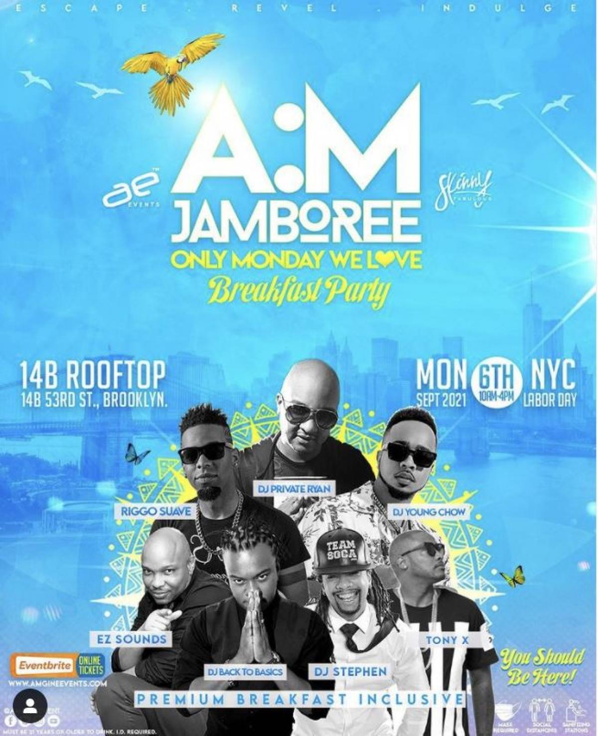 A:M Jamboree NYC flyer or graphic.