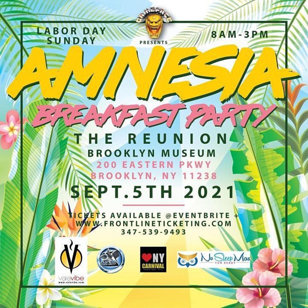 Amnesia: The Reunion  flyer or graphic.