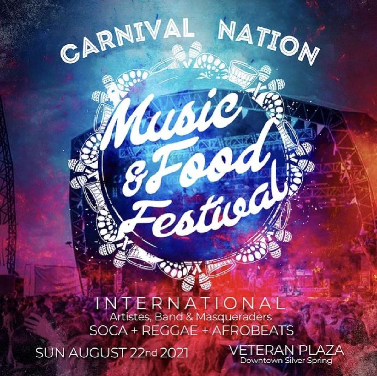 Carnival Nation: Food & Music Festival flyer or graphic.