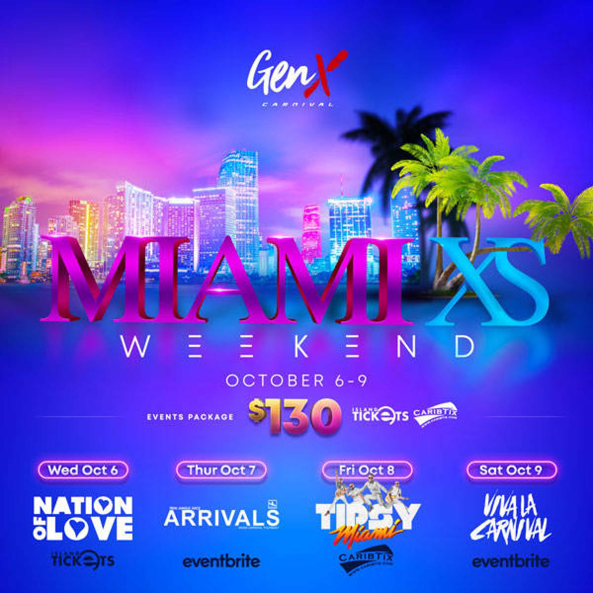 MiamiXS Weekend Pass flyer or graphic.