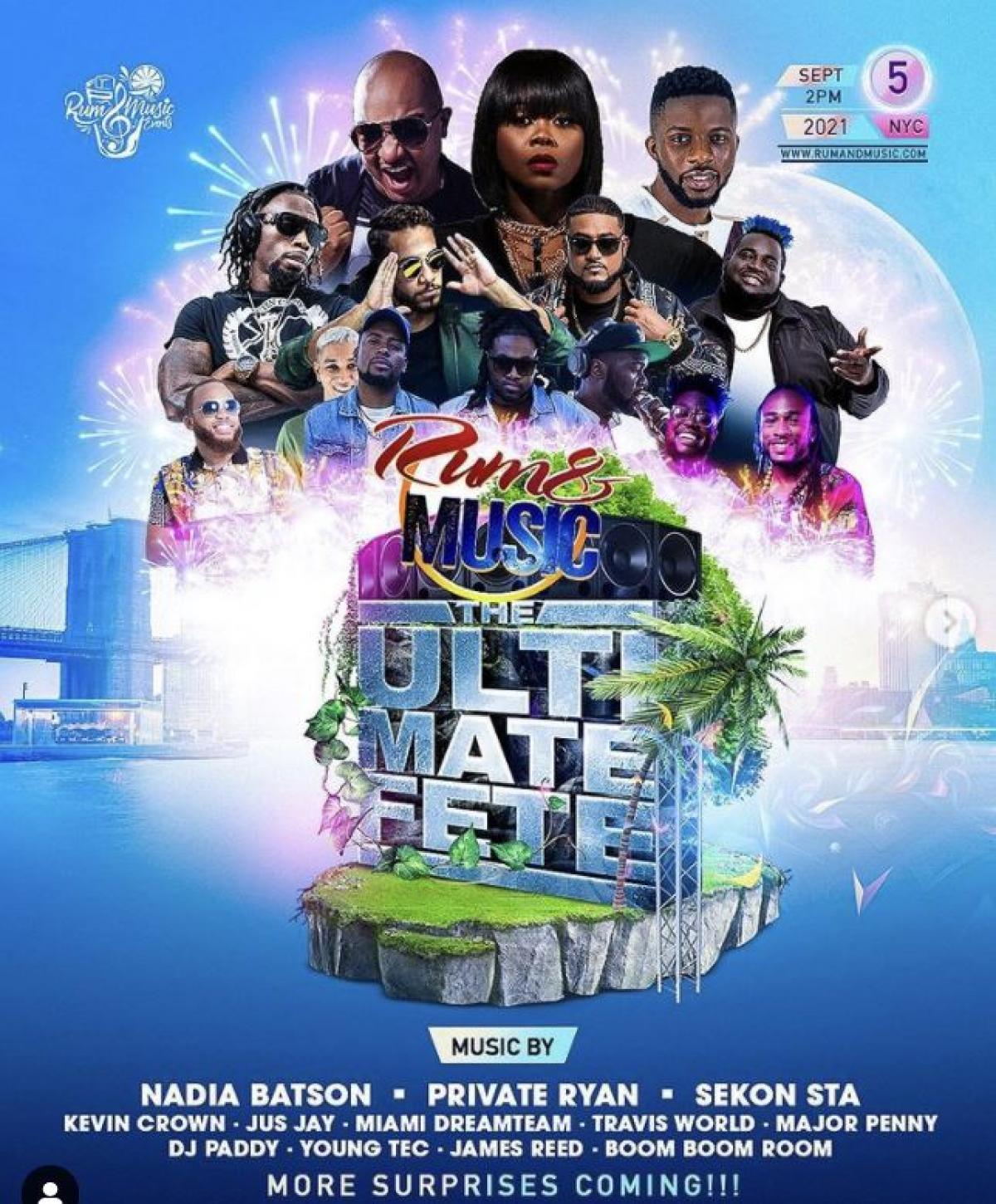  Rum and Music : The Ultimate Fete flyer or graphic.