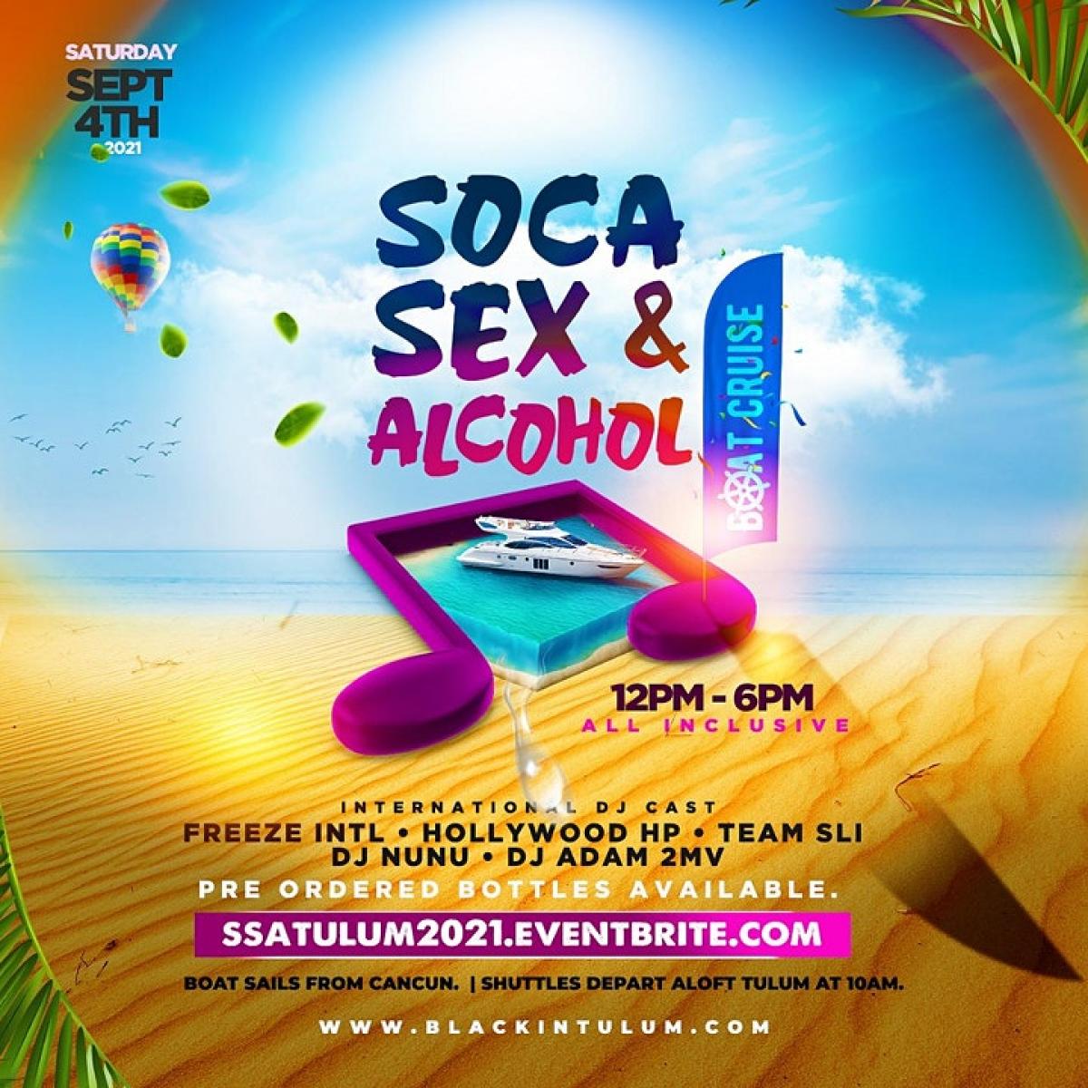 Soca Sex & Alcohol Tulum: Boat Cruise - Sep 4, 2021 | FETE LIST, Soca Events