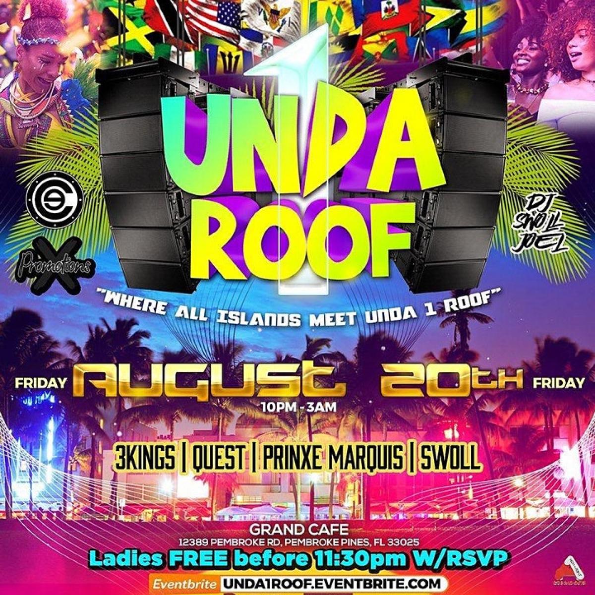 Unda 1 Roof- The Ultimate Caribbean Experience flyer or graphic.