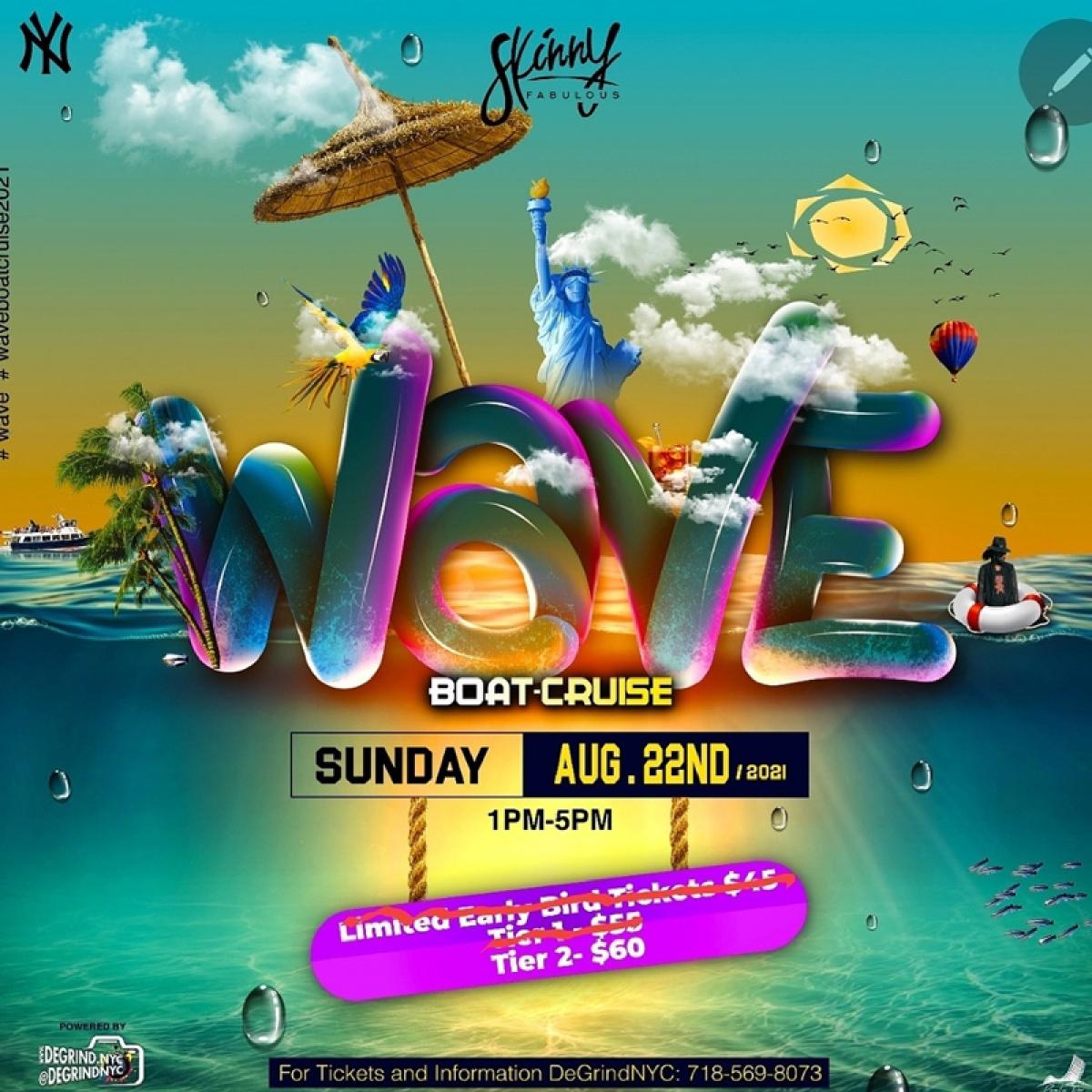 Wave Boat Cruise 2021 flyer or graphic.