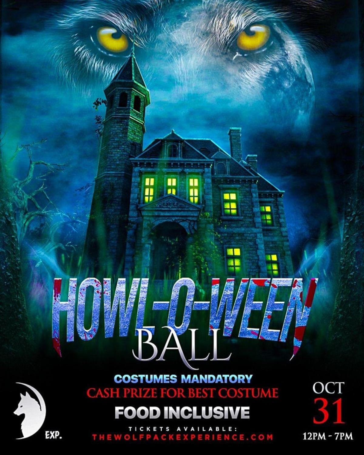 Howl-O-Ween Ball flyer or graphic.