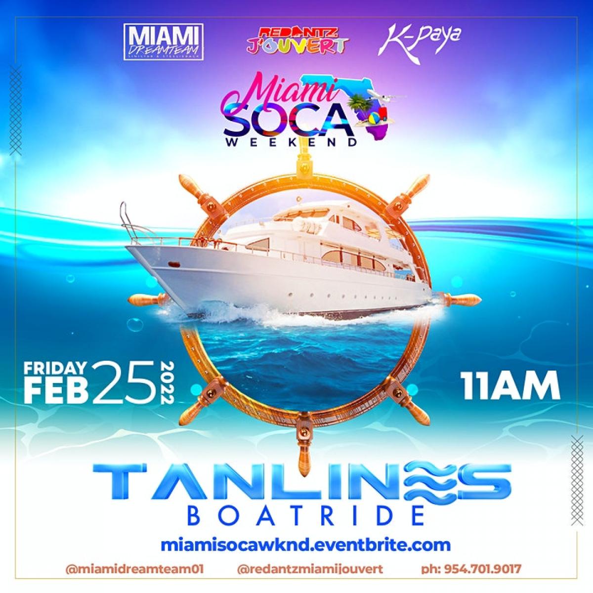 T A N L I N E S - Boatride flyer or graphic.