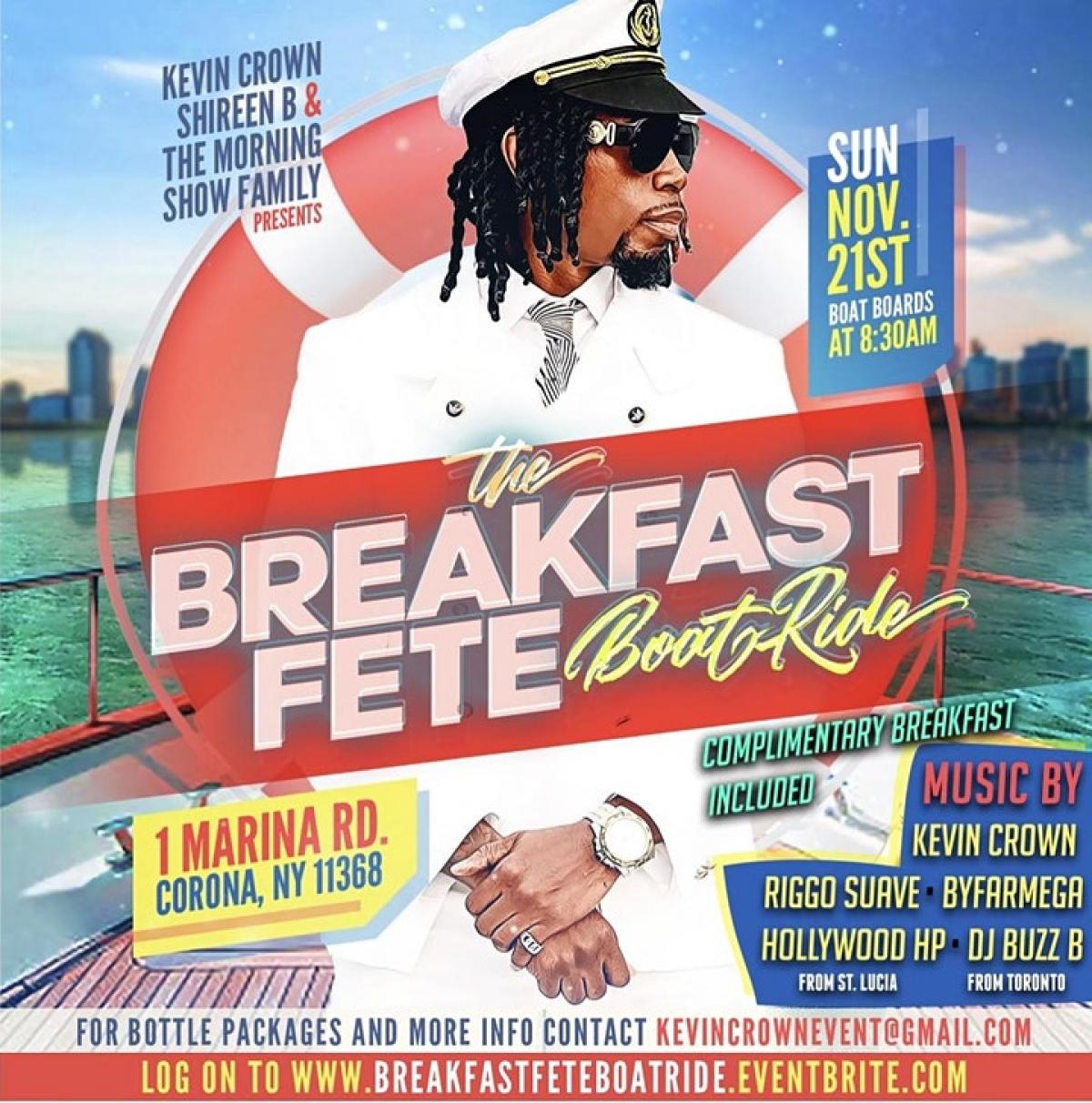 Breakfast Fete Boatride flyer or graphic.