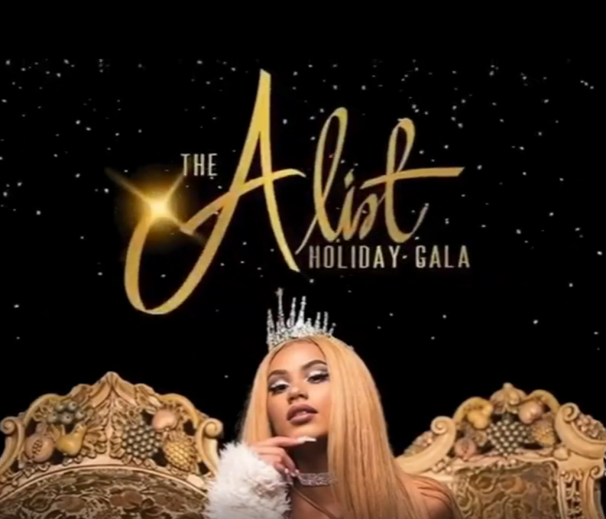 The A-List Holiday Gala flyer or graphic.