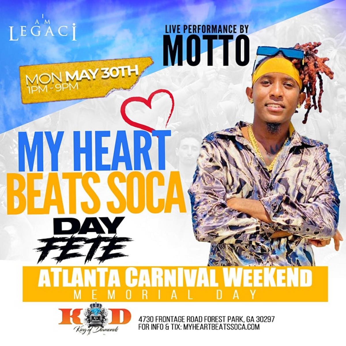 My Heart Beats Soca flyer or graphic.