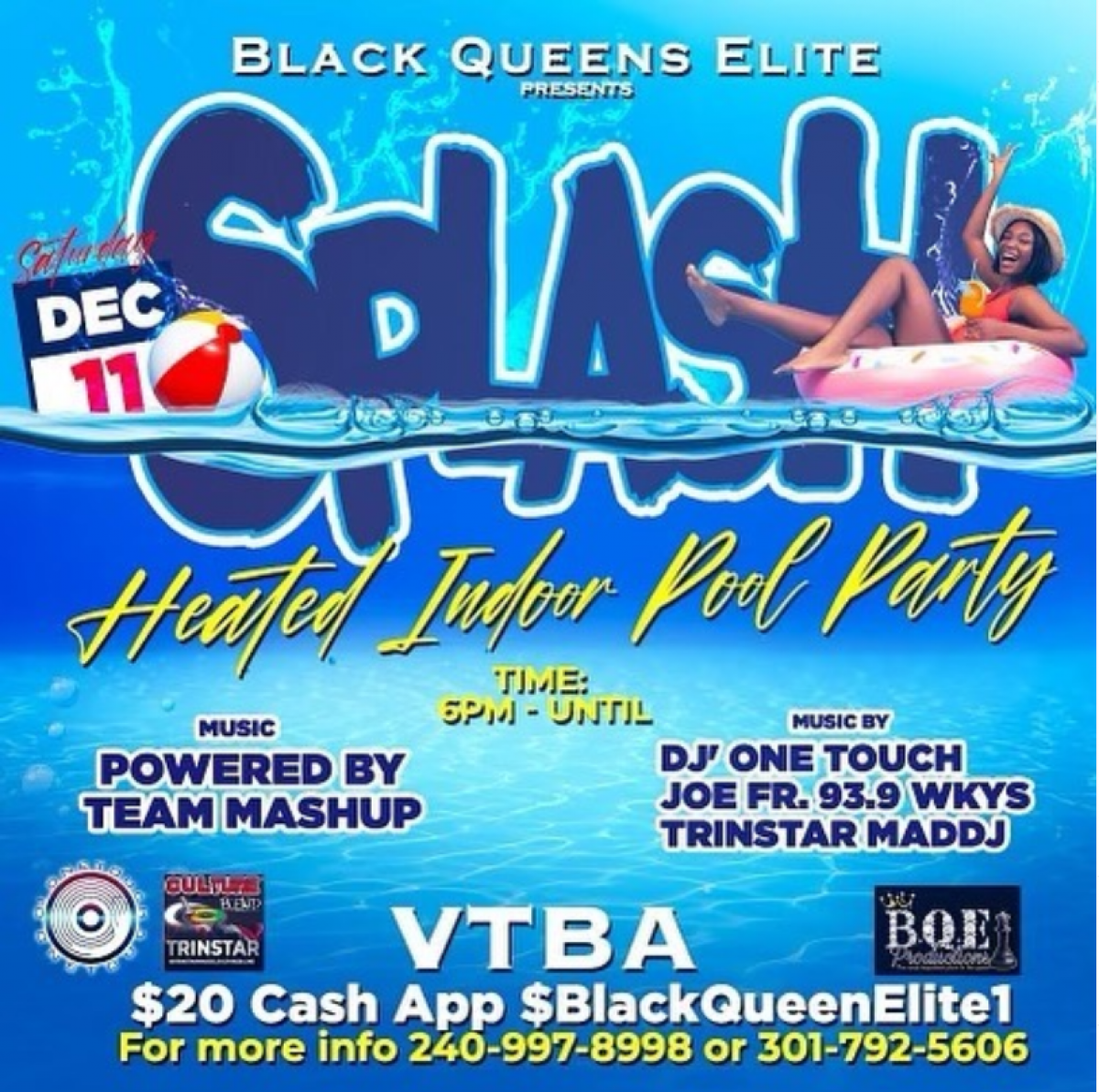 Splash: Indoor Pool Party flyer or graphic.