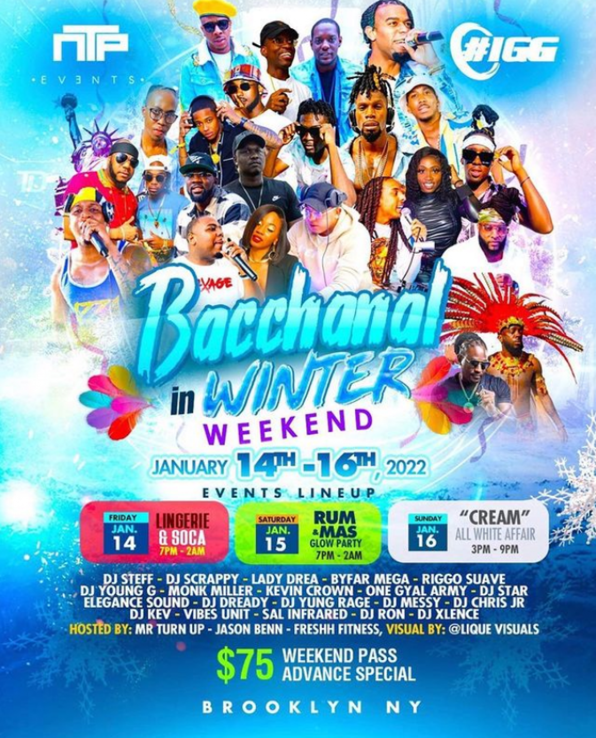 Bacchanal In Winter Weekend Pass flyer or graphic.