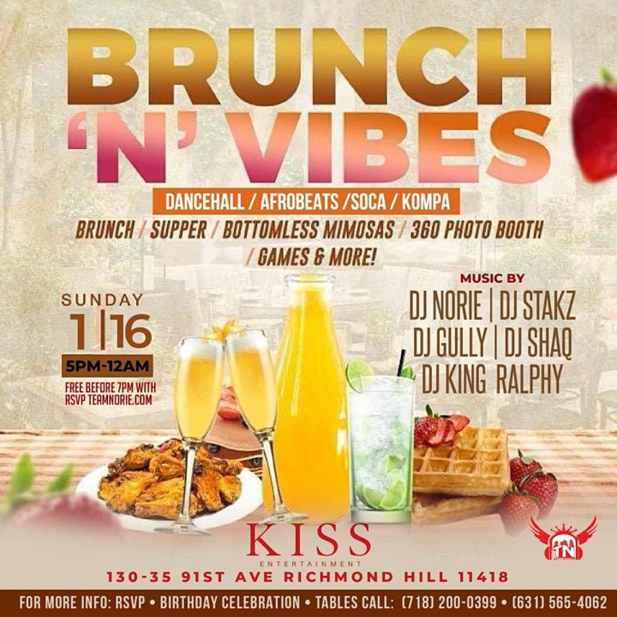 Brunch ‘N Vibes flyer or graphic.