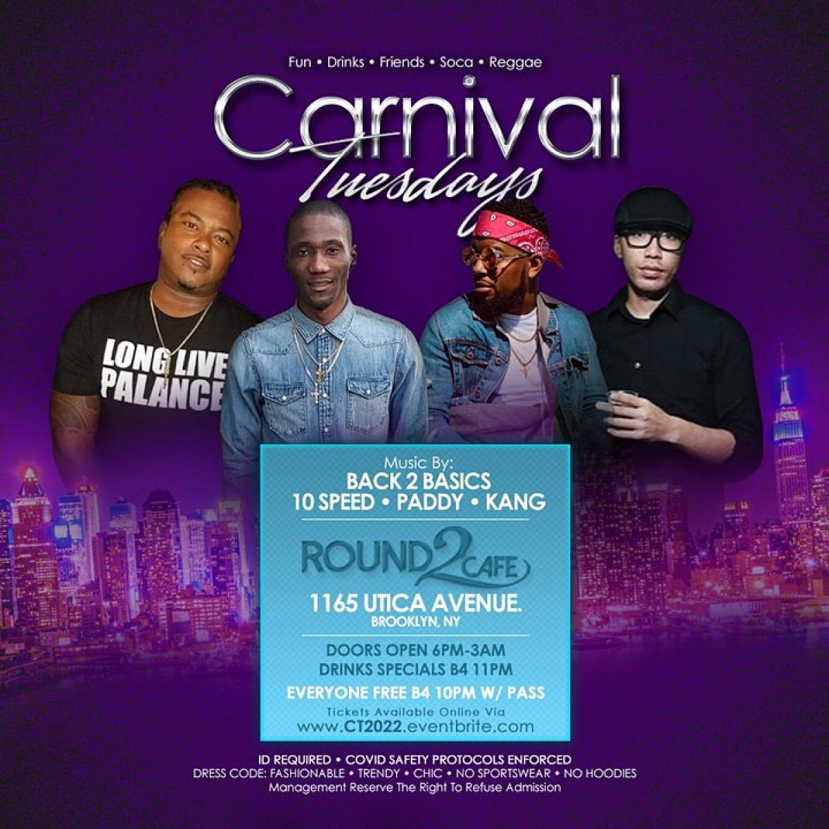 Carnival Tuesday flyer or graphic.