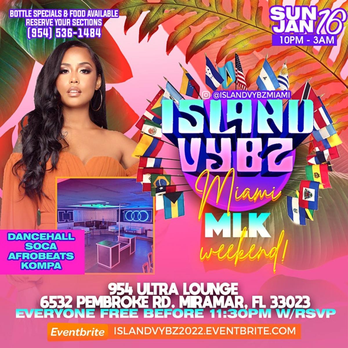 Island Vybz Miami flyer or graphic.