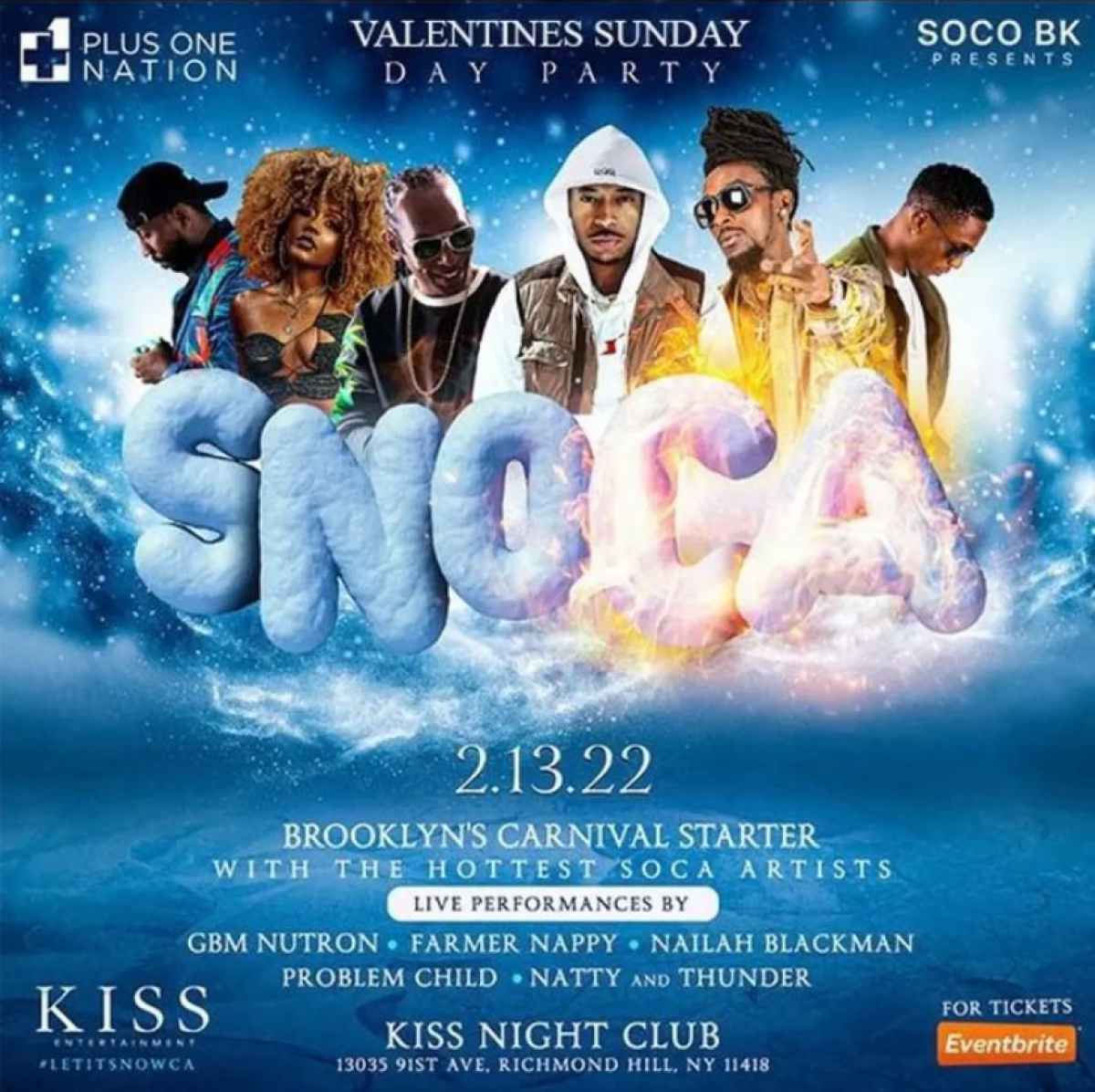 SNOCA | The Love of Soca flyer or graphic.