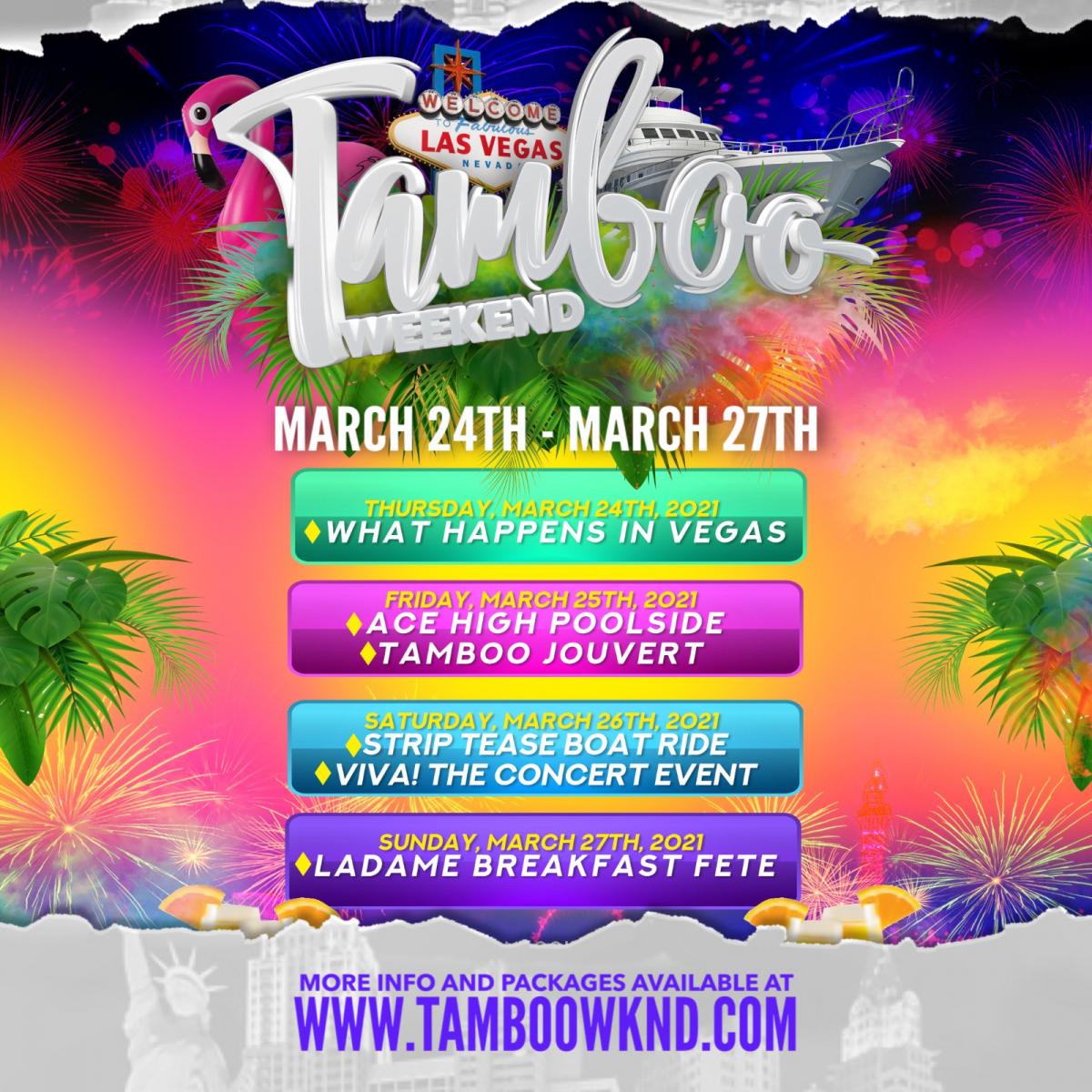 Tamboo Weekend flyer or graphic.