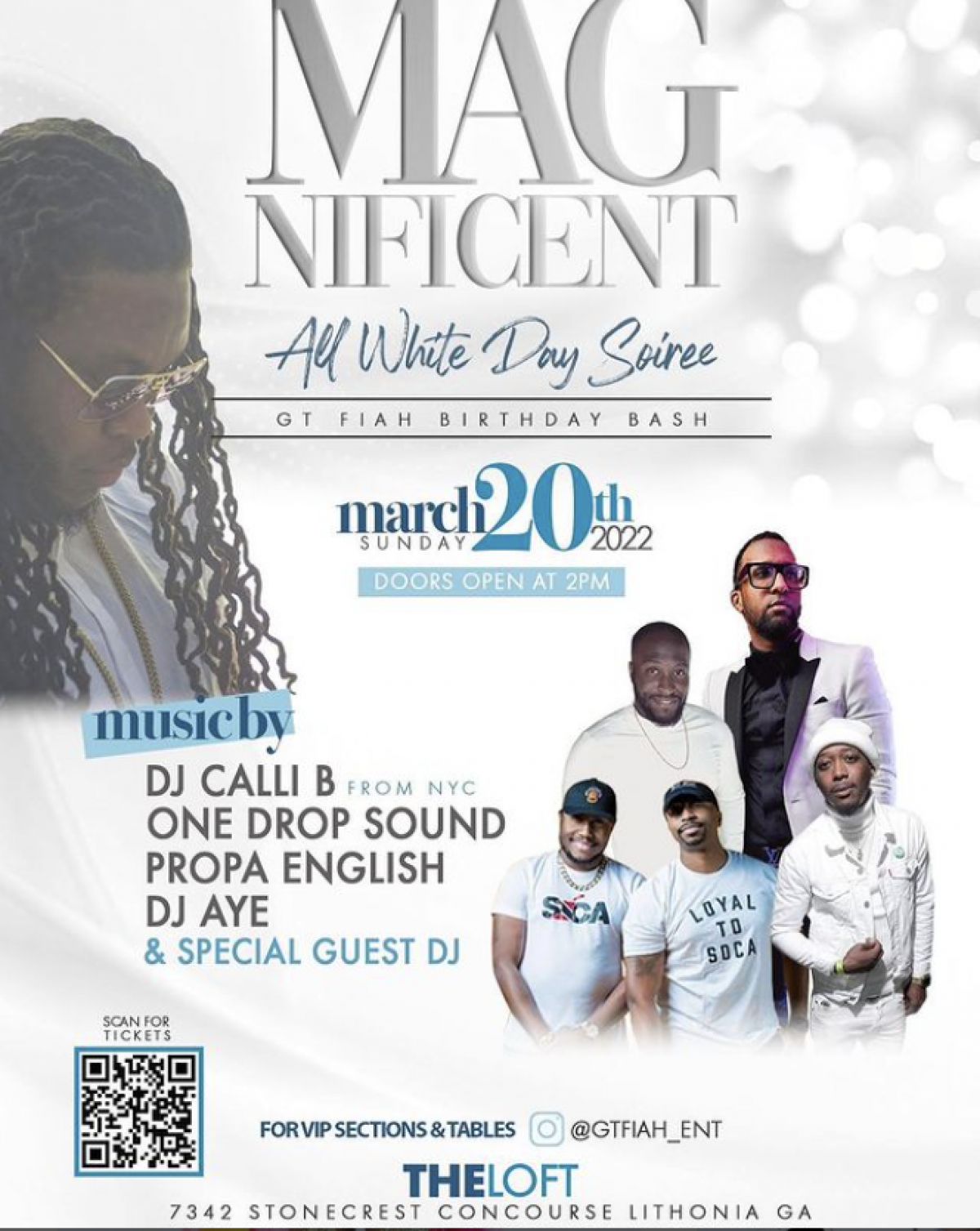 Magnificent All White Day Party flyer or graphic.