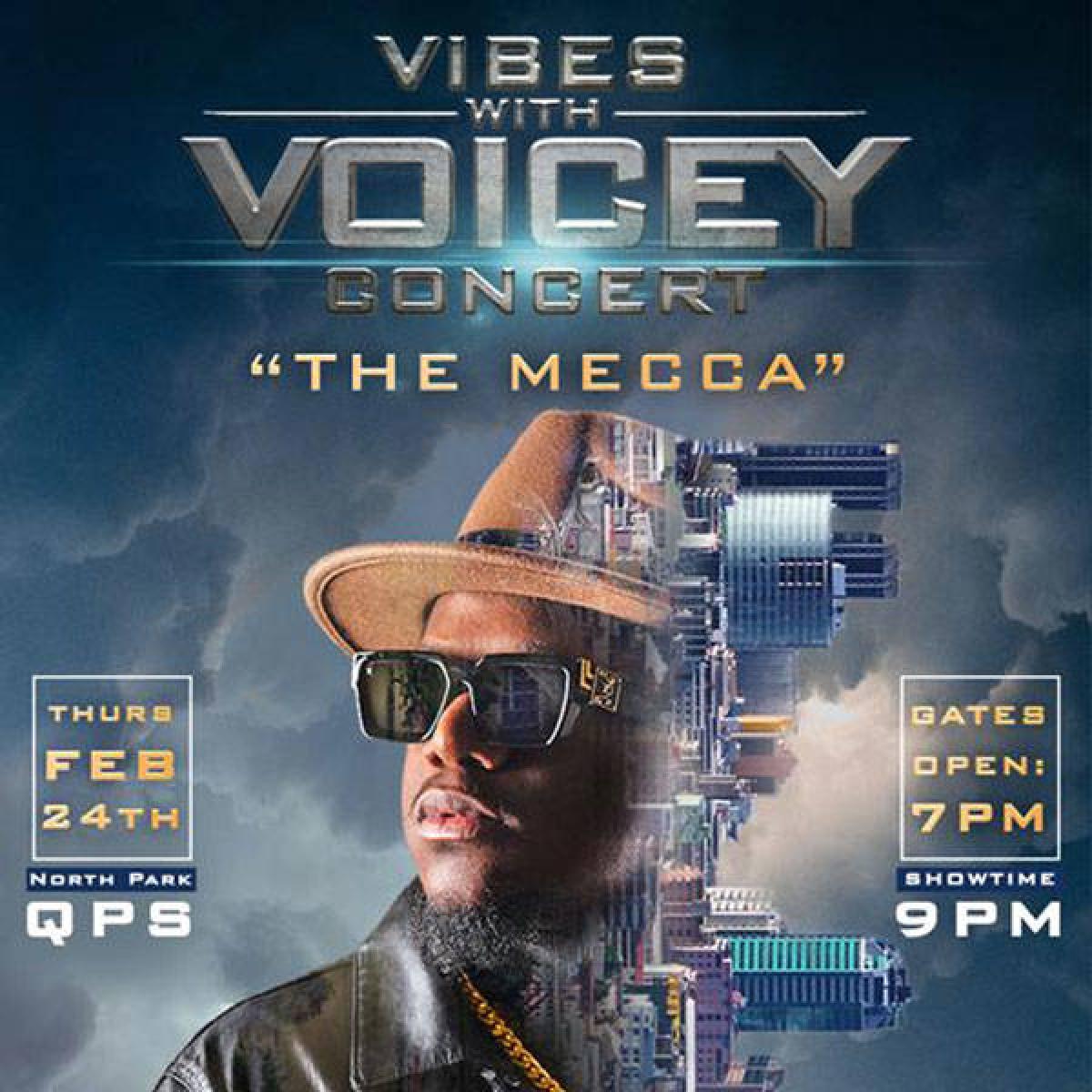 Vibes With Voicey: The Mecca flyer or graphic.