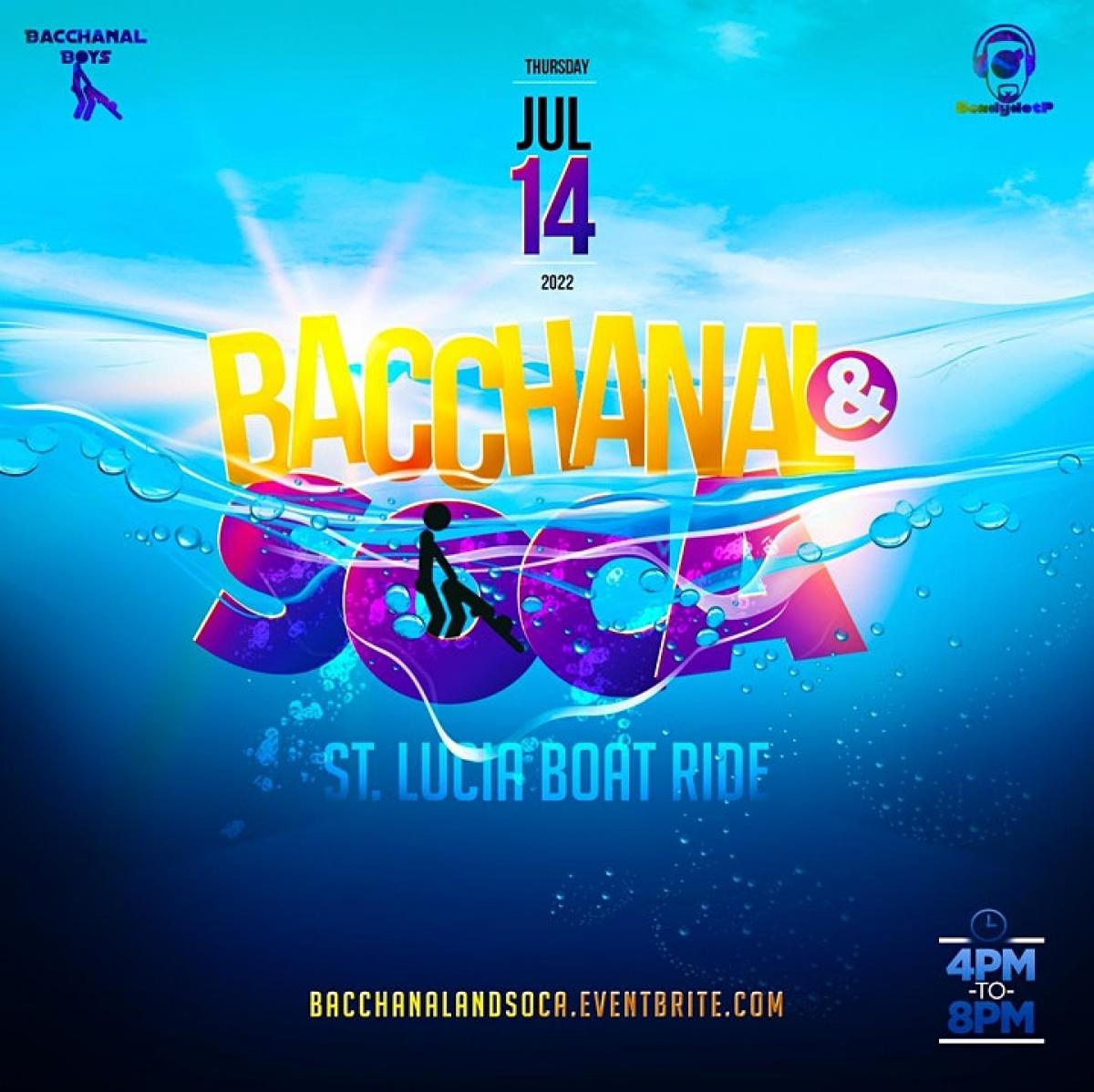 Bacchanal & Soca St. Lucia flyer or graphic.