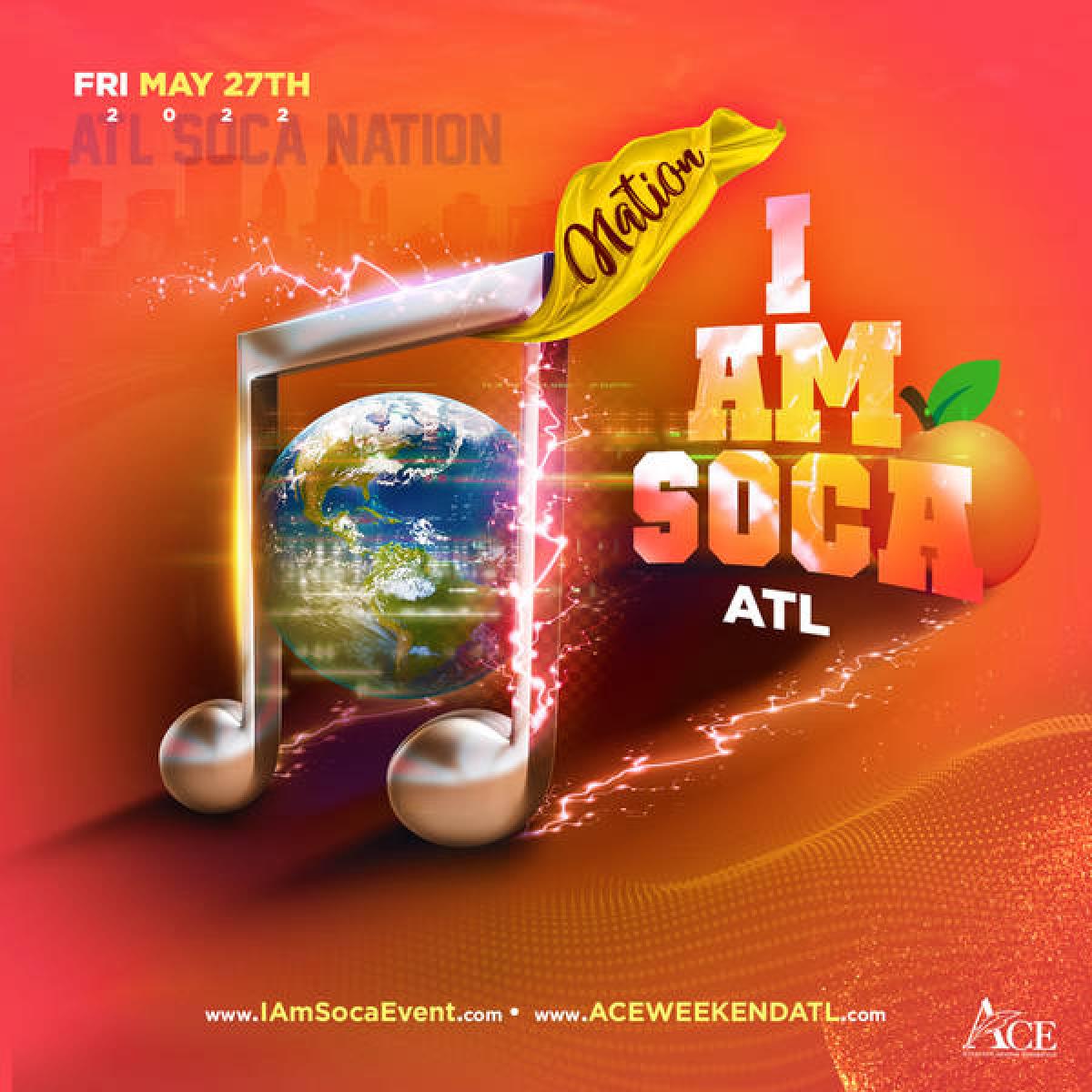 I Am Soca ATL flyer or graphic.