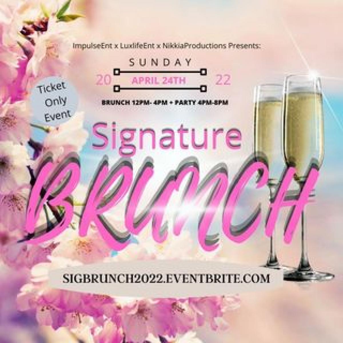 Signature Brunch flyer or graphic.